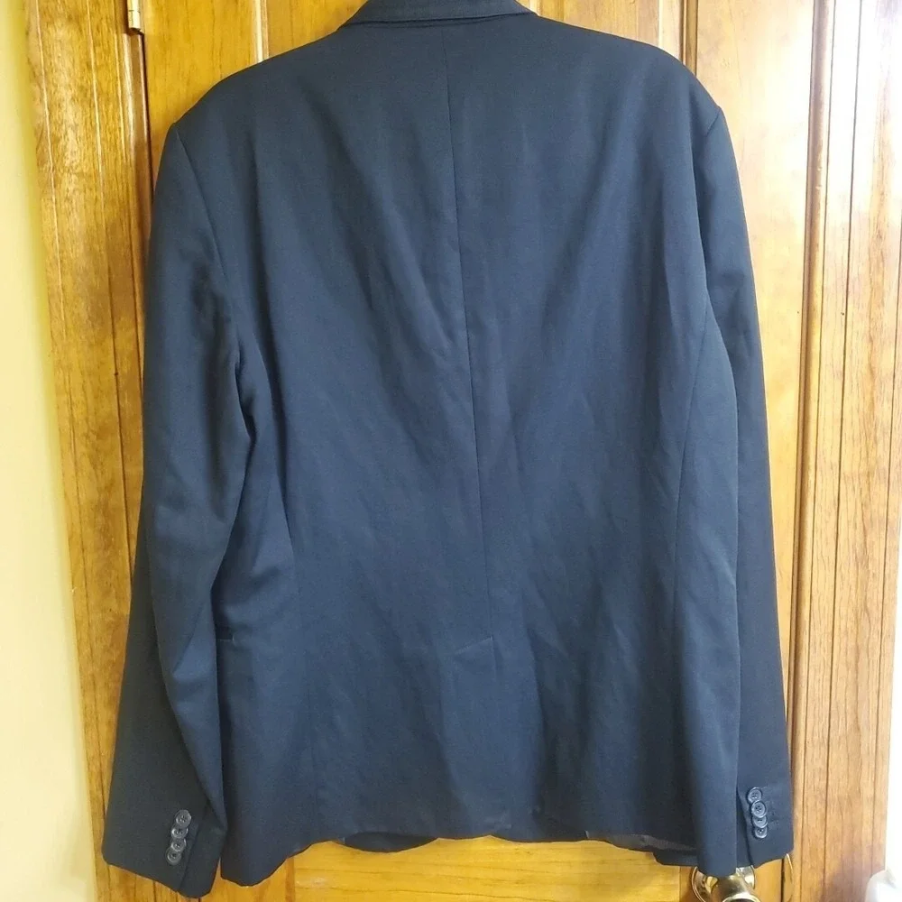 Guess Jeans XL Blazer Mens‎ Black Two Button Graphic Lining Sport Coat Jacket